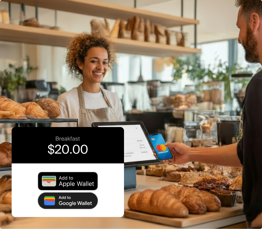 Meal voucher with digital wallet integration